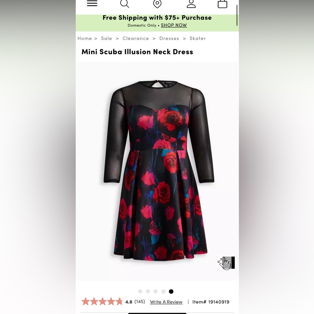 Torrid Mini Scuba Illusion Neck Dress Size 1